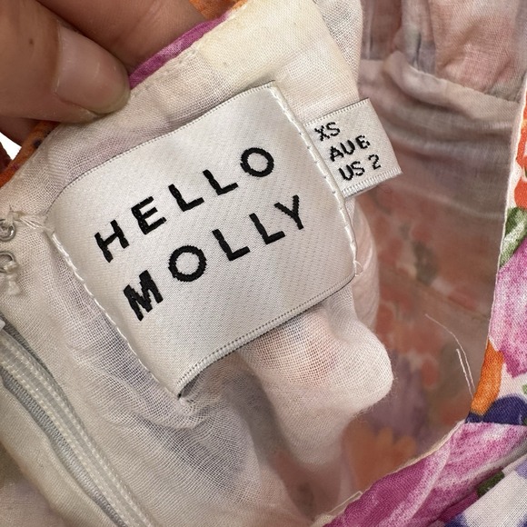 Hello Molly Katie Dress Women's Size 2 Purple Floral Cottagecore Bohemian Pastel - Picture 10 of 11